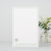 Kustgroene Palmetto Palmboom Persoonlijk Briefpapier (Staand voorkant)