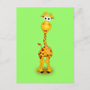 KUSTGROENE SINAASAPPEL SPOTTED GIRAFFE CARTOON ANI BRIEFKAART