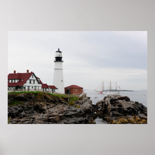 KustGuard Cutter Eagle & Portland Head Light Poster (Voorkant)