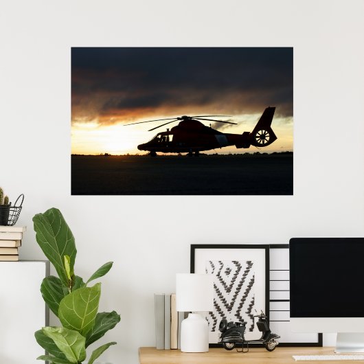 KustGuard MH-65 Dolphin Helikopter Poster (Thuiskantoor)