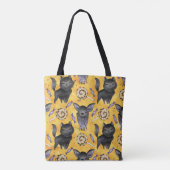 KUSTHALLOEEN VAN ZWARTE VANGSTEN EN BATTEN TOTE BAG (Achterkant)