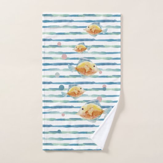 KUSTHELDERE WATERVERF TROPISCHE VIS, STRAND BAD HANDDOEK (Handdoek)