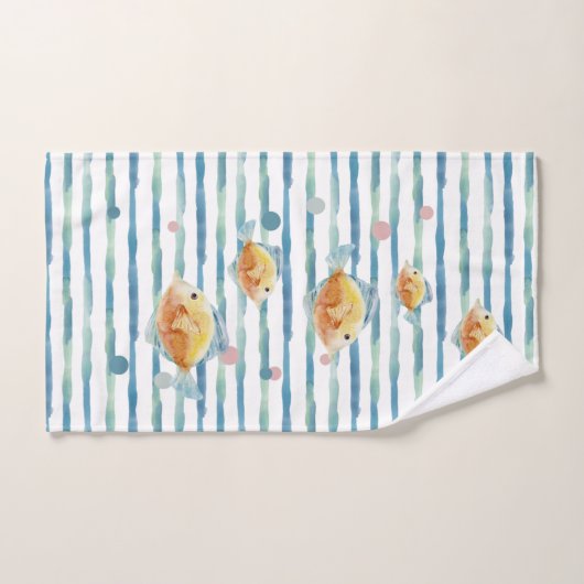 KUSTHELDERE WATERVERF TROPISCHE VIS, STRAND BAD HANDDOEK (Handdoek)