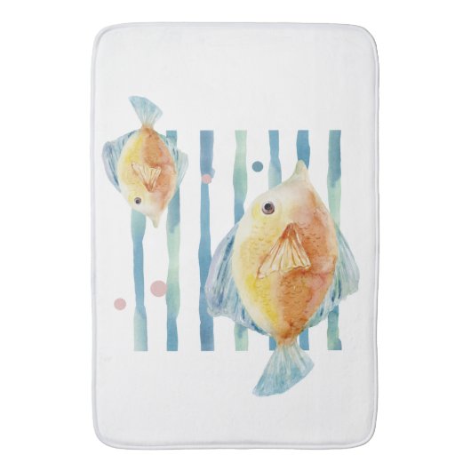 KUSTHELDERE WATERVERF TROPISCHE VIS, STRAND BADMAT (Voorkant Verticaal)