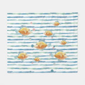 KUSTHELDERE WATERVERF TROPISCHE VIS, STRAND FLEECE DEKEN (Voorkant (Horizontaal))