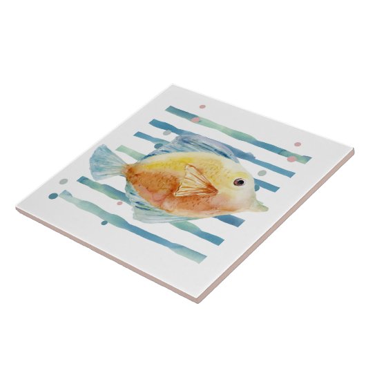 KUSTHELDERE WATERVERF TROPISCHE VIS, STRAND TEGELTJE (Zijkant)