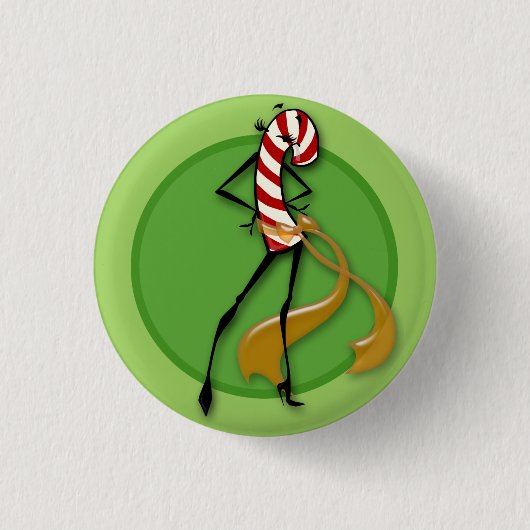 KUSTHOLIDAY CANDY CANE VROUWENILLUSTRATIE BUTTON (Voorkant)