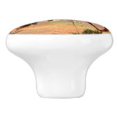 Kusthop: Kangoeroes aan de kust in olie Keramische Knop (Zijkant)