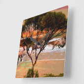 Kusthop: Kangoeroes aan de kust in olie Vierkante Klok (Hoek)