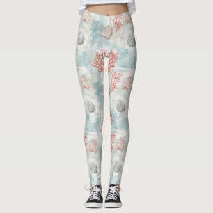 Kusthuis Aqua Schelp Patroon Leggings