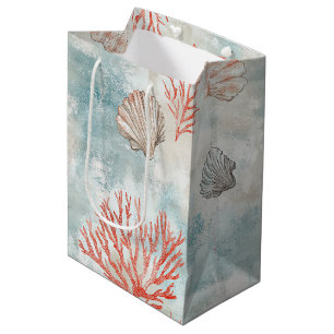 Kusthuis Aqua Schelp Patroon Medium Cadeauzakje