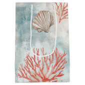 Kusthuis Aqua Schelp Patroon Medium Cadeauzakje (Achterkant)