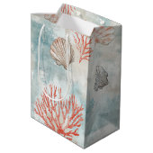 Kusthuis Aqua Schelp Patroon Medium Cadeauzakje (Achterkant Gekanteld)