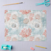 Kusthuis Aqua Schelpenpatroon Tissuepapier (Craft)