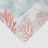 Kusthuis Aqua Schelpenpatroon Tissuepapier (Detail)