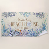 Kusthuis Zee Levensfamilie naam Strandlaken (Voorkant)