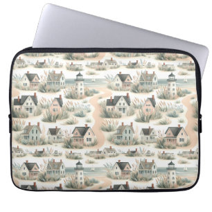 Kusthuisje Vuurtorenpatroon Laptop Sleeve