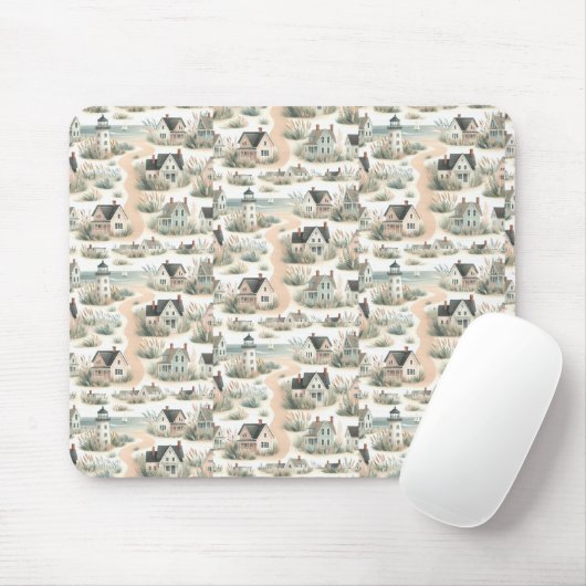 Kusthuisje Vuurtorenpatroon Muismat (Met muis)