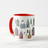 Kusthuizen en skilopen met winterkerst mok (Voorkant links)