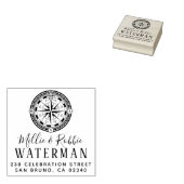 Kusthuwelijkskompas Nautisch retouradres Rubberstempel (Gestempeld)