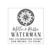 Kusthuwelijkskompas Nautisch retouradres Rubberstempel (Afrduk)