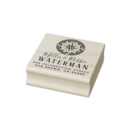 Kusthuwelijkskompas Nautisch retouradres Rubberstempel (Stempel)