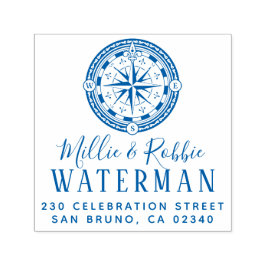 Kusthuwelijkskompas Nautisch retouradres Zelfinktende Stempel