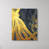  kustinktvis (Octopus Gold Black Blue) Waterverf Canvas Afdruk (Voorkant)
