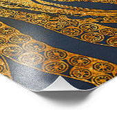  kustinktvis (Octopus Gold Black Blue) Waterverf Foto Afdruk (Hoek)