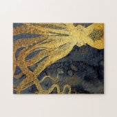 kustinktvis (Octopus Gold Black Blue) Waterverf Legpuzzel (Horizontaal)