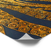  kustinktvis (Octopus Gold Black Blue) Waterverf Poster (Hoek)