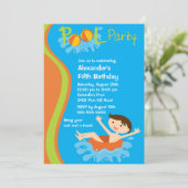 KUSTJES Pool Party Birthday Invitation Kaart (Staand voorkant)