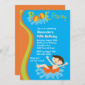 KUSTJES Pool Party Birthday Invitation Kaart (Voorkant / Achterkant)