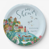 Kustjongen baby shower feest papieren bordje (Voorkant)