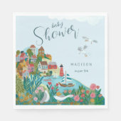 Kustjongen baby shower feest servet (Voorkant)