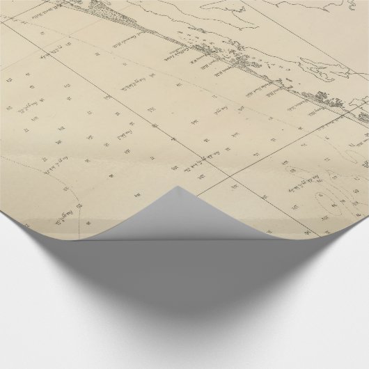  kustkaart North Carolina en Virginia Cadeaupapier (Hoek)