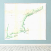  kustkaart van New England (1864) Canvas Afdruk (Insitu (Houten vloer))