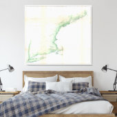  kustkaart van New England (1864) Canvas Afdruk (Insitu (Slaapkamer))