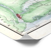 kustkaart van New England (1864) Poster (Hoek)