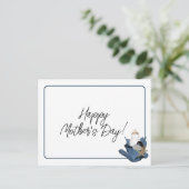 Kustkaart voor zee oceaanblauw iris briefkaart (Staand voorkant)