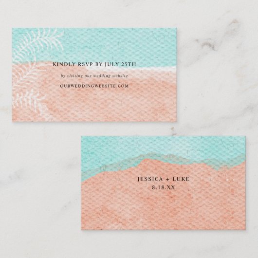 Kustkaart Waterverf RSVP online Visitekaartje (Voorkant / Achterkant)