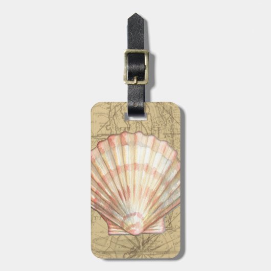 Kustkaartcollage Bagagelabel (Voorkant verticaal)