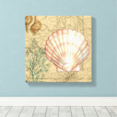 Kustkaartcollage Canvas Afdruk (Insitu (Houten vloer))