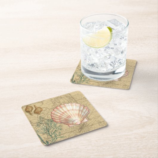 Kustkaartcollage Kartonnen Onderzetters (Insitu)