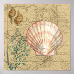 Kustkaartcollage Poster