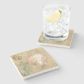 Kustkaartcollage Stenen Onderzetter (Zijkant)