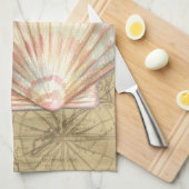 Kustkaartcollage Theedoek (Quarter Fold)