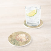 Kustkaartcollage Zandsteen Onderzetter (Zijkant)