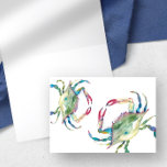 Kustkaarten voor blauwe Waterverf, blanco binnenzi Bedankkaart<br><div class="desc">Met dank aan de kust kunt u in elegante stijl uw dankbaarheid betuigen. Voorzijde bevat een replica van mijn oorspronkelijke waterverf blauwe krabben. Leeg binnenin die genoeg ruimte overlaat om de binnenkant te personaliseren met een aangepaste groet voor een verjaardag of persoonlijke noot. Deze kaarten zijn ontworpen om te coördineren...</div>