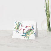 Kustkaarten voor blauwe Waterverf, blanco binnenzi Bedankkaart (Voorkant)